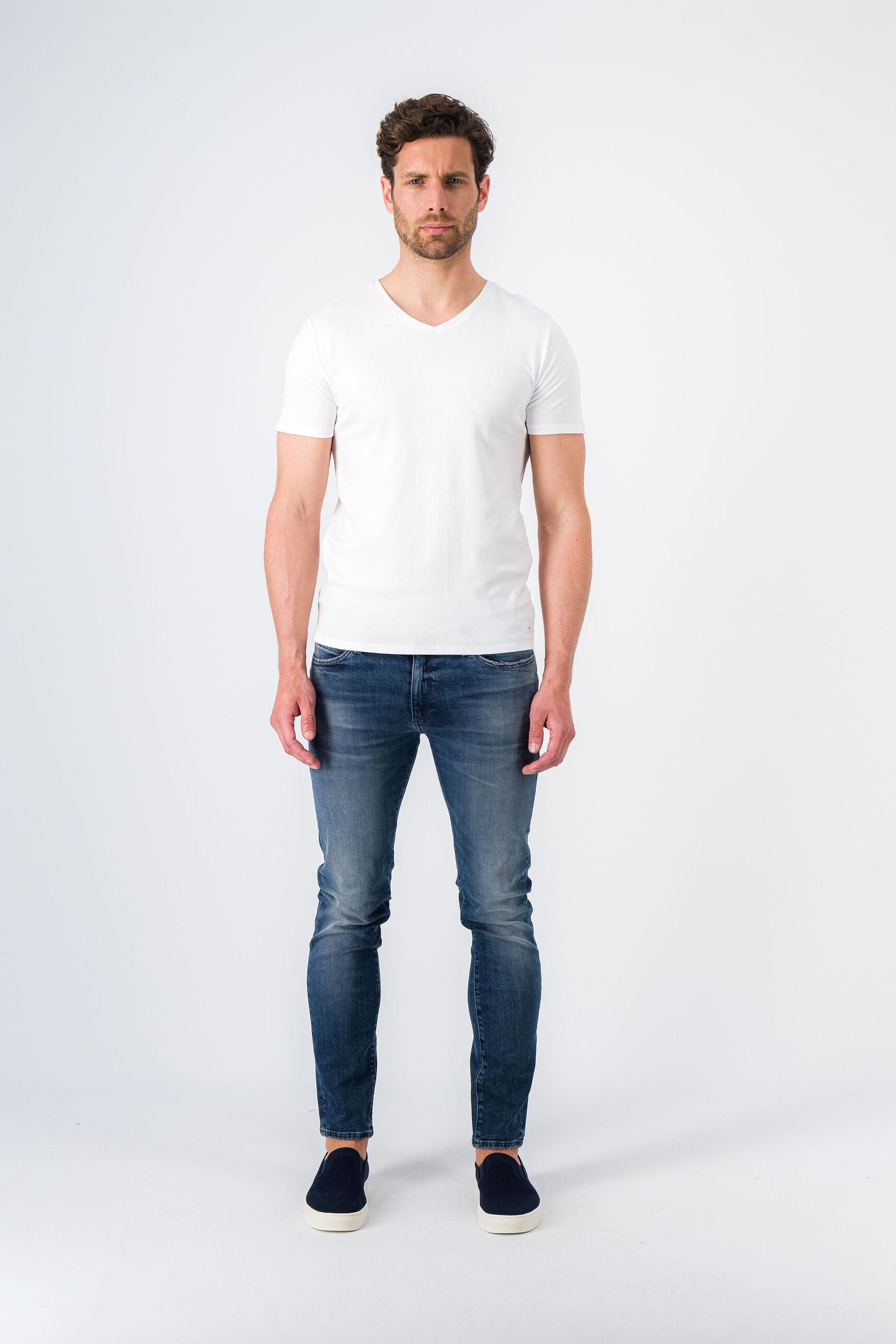 Jean denim coupe regular slim JIM SLIM OLD/ENCRE