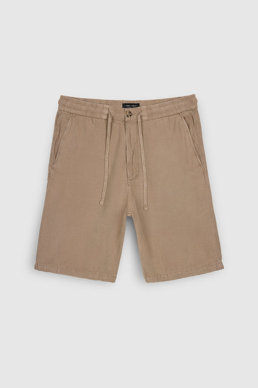 Achat Bermuda taille élastiquée S-PACO WOLF BEIGE