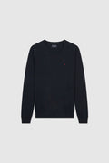 Pull en maille col rond homme POKI RECYCLED DARK NAVY CHINE