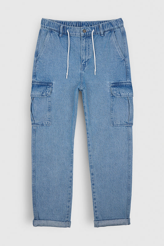 Achat Pantalon P-YORK CARGO FRIPP/INDIGO CLAIR