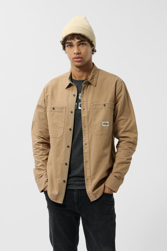 Achat Chemise manches longues en twill TRENT ML MOKA BEIGE - S - Teddy Smith