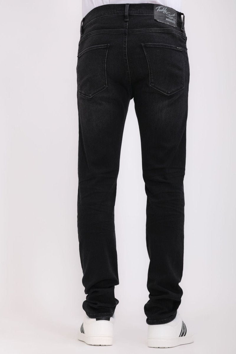 Jean coupe regular slim ROCK DUAL MOVE longueur 32 BLACK USED - 27 - Teddy Smith