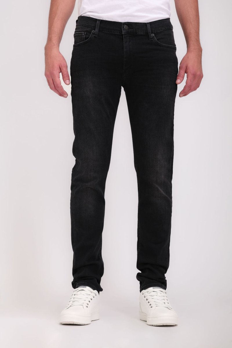 Jean coupe regular slim ROCK DUAL MOVE longueur 32 BLACK USED - 27 - Teddy Smith