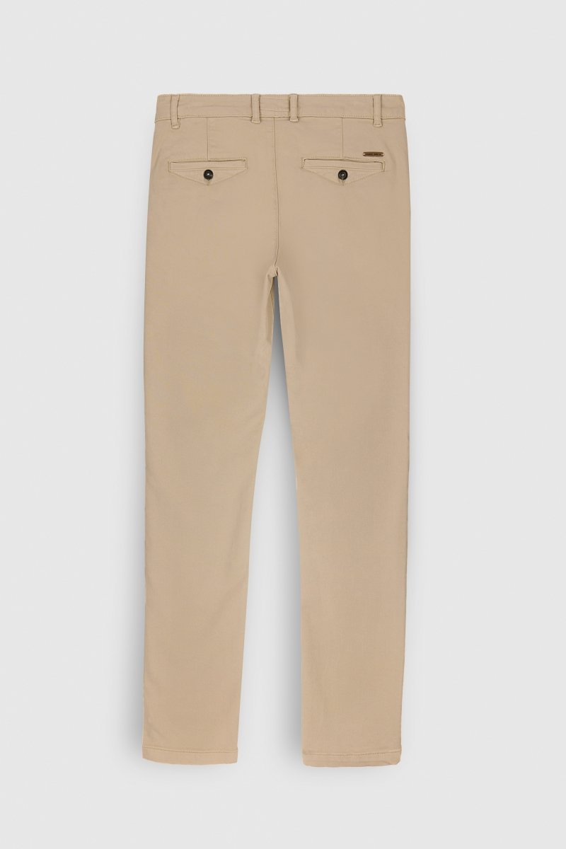 Pantalon chino coupe slim PALLAS CHINO SWEAT DYED BEIGE - 27 - Teddy Smith