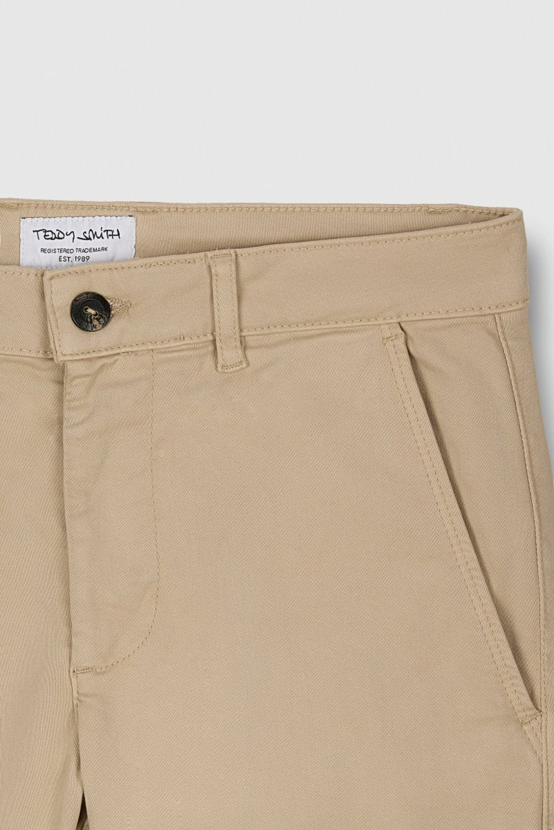 Pantalon chino coupe slim PALLAS CHINO SWEAT DYED BEIGE - 27 - Teddy Smith