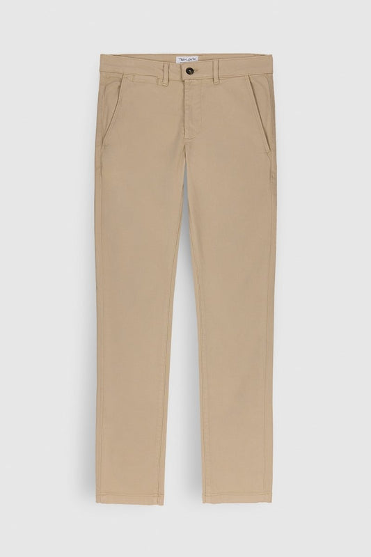 Achat Pantalon chino coupe slim PALLAS CHINO SWEAT DYED BEIGE - 27 - Teddy Smith