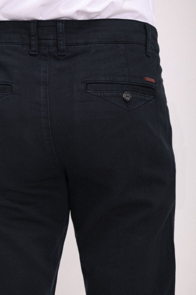 Pantalon chino coupe slim PALLAS CHINO SWEAT DYED DARK NAVY - 27 - Teddy Smith