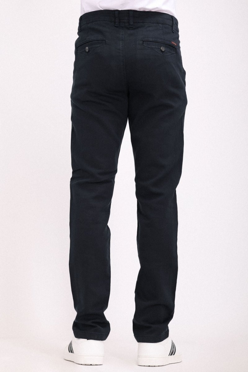 Pantalon chino coupe slim PALLAS CHINO SWEAT DYED DARK NAVY Teddy Smith