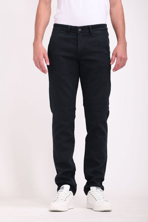 Pantalon chino coupe slim PALLAS CHINO SWEAT DYED DARK NAVY - 27 - Teddy Smith