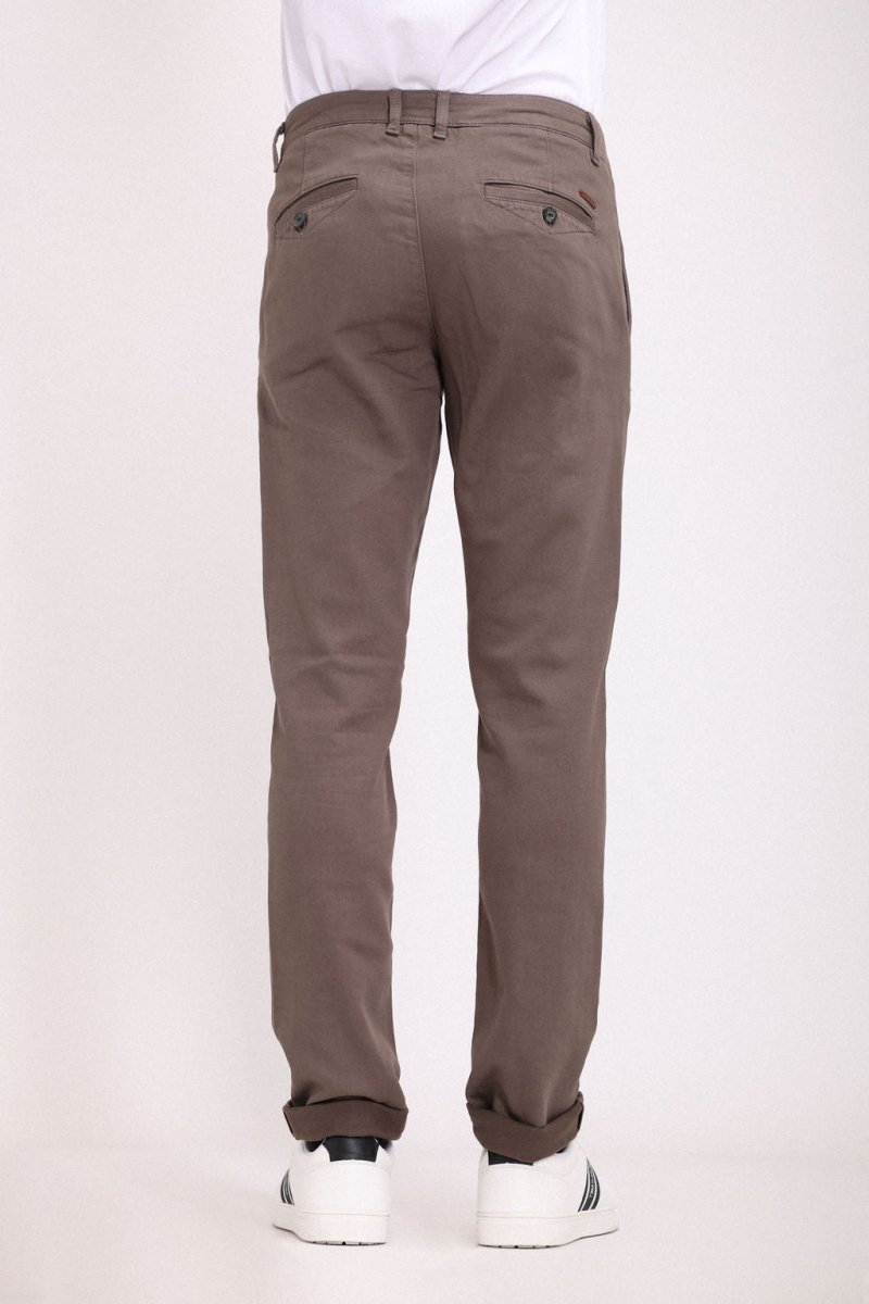 Pantalon chino coupe slim PALLAS CHINO SWEAT DYED TURBULENCE KAKI - 27 - Teddy Smith