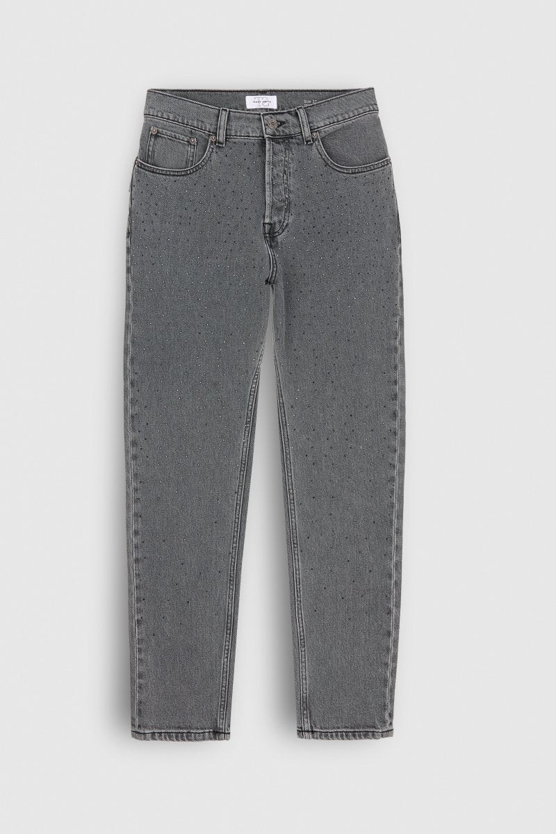 Pantalon denim coupe 5 poches mom PMOM GREY - 24 - Teddy Smith