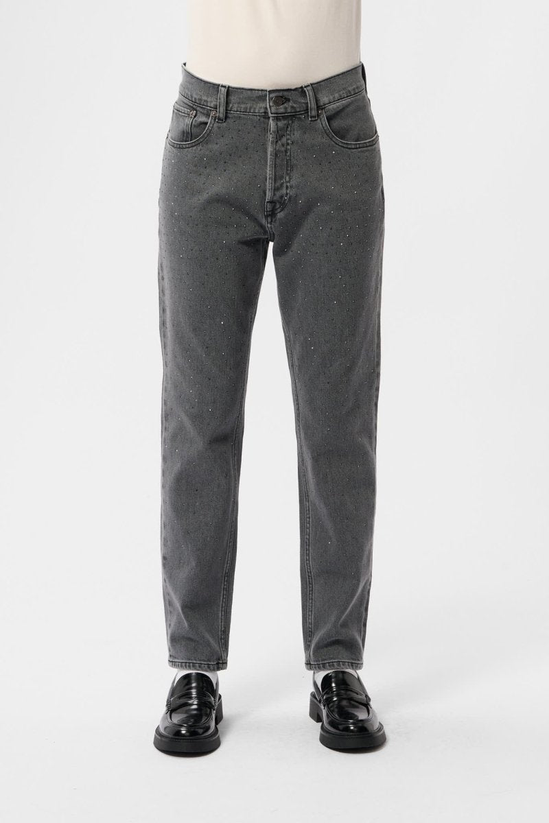 Pantalon denim coupe 5 poches mom PMOM GREY - 24 - Teddy Smith