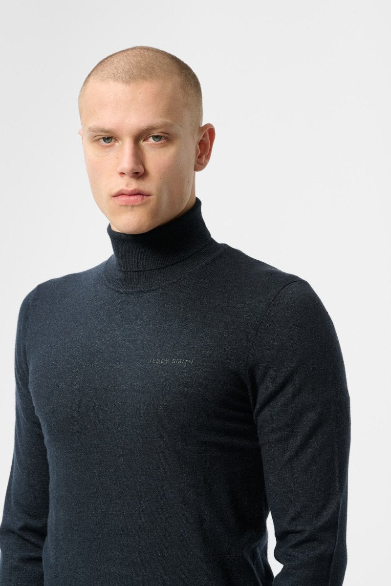 Pull col roulé P - MARICK DARK NAVY CHINE - S - Teddy Smith