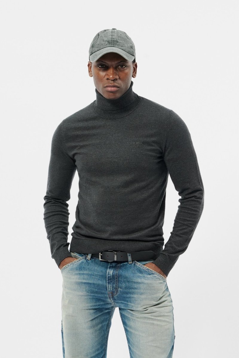 Pull col roulé P - MARICK MELANGE BLACK - S - Teddy Smith