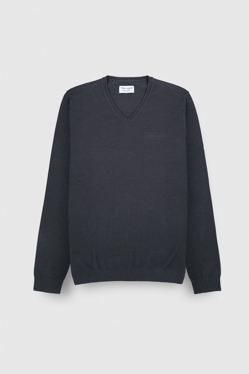 Pull col V P - MARCO DARK NAVY CHINE - S - Teddy Smith