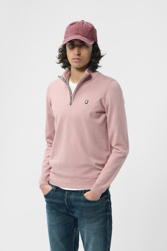 Achat Pull col zippé MARTY 2 WOOD ROSE - S - Teddy Smith