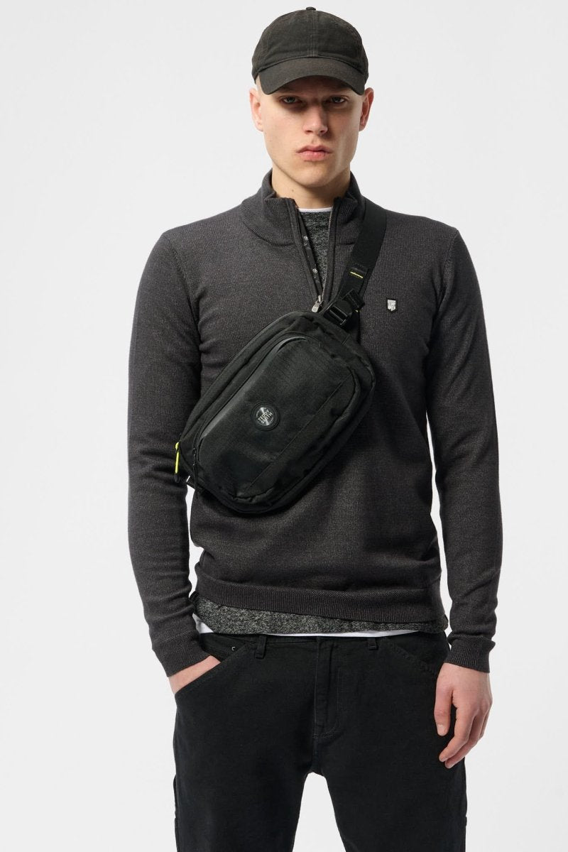 Pull col zippé P - MARTY 2 MELANGE BLACK - S - Teddy Smith