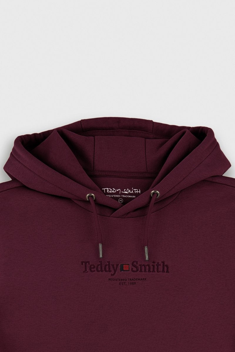 Sweat S - JIM HOODY DARK WINE - S - Teddy Smith