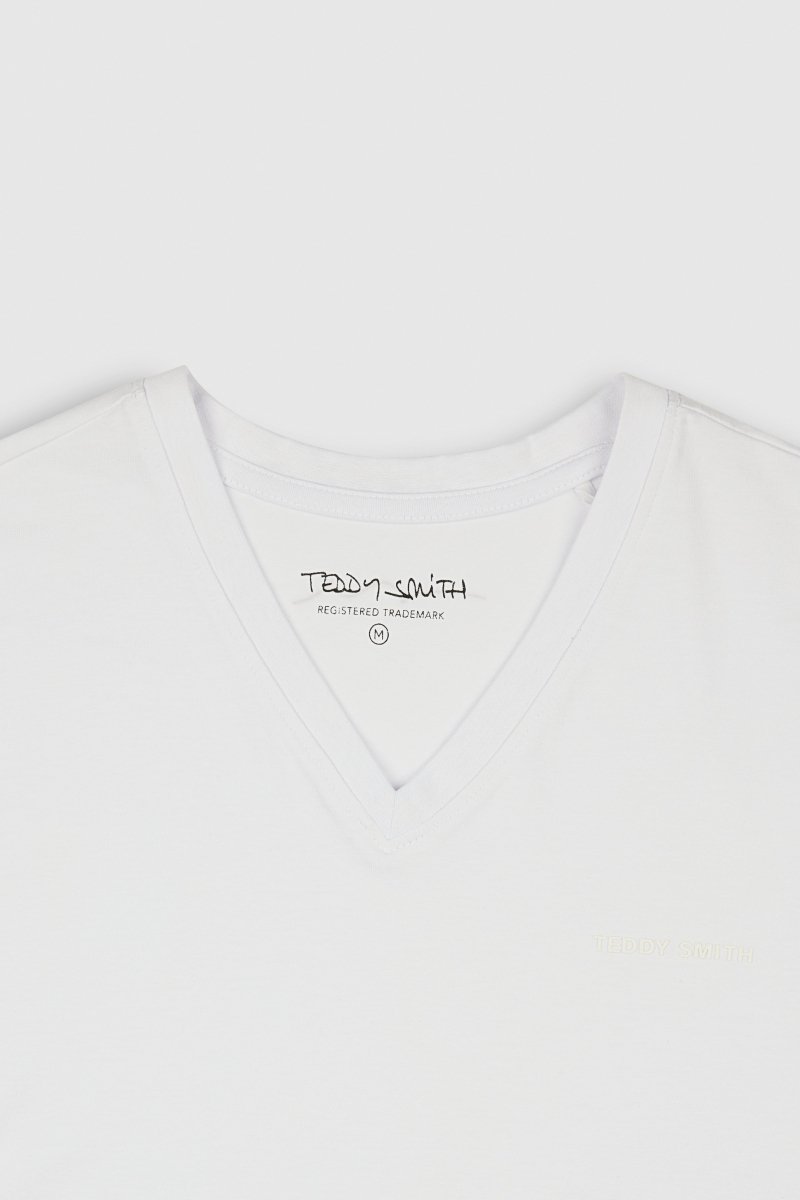 T-shirt col V manches courtes TAWAX 2 BLANC - S - Teddy Smith