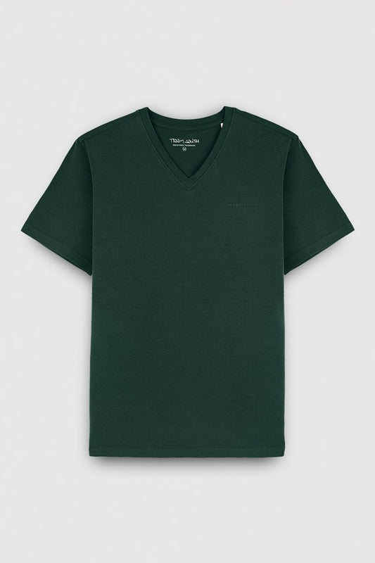 Achat T-shirt col V manches courtes TAWAX 2 MC VERT SCARABE - S - Teddy Smith