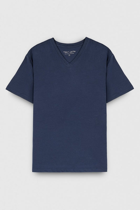 Achat T-shirt col V manches courtes TAWAX 2 US NAVY - S - Teddy Smith