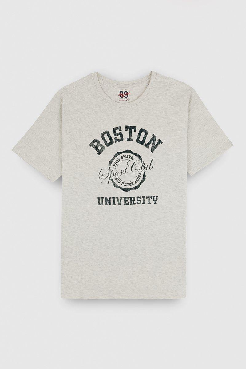 T-shirt T - BOSTON MC BLANC IVOIRE CHINE - S - Teddy Smith