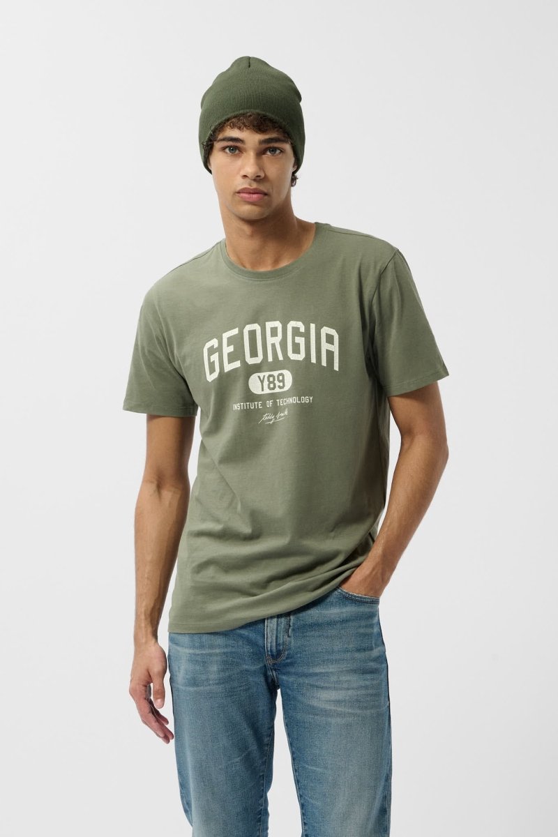 T-shirt T - GEORGIA MC MILITARY KAKI - S - Teddy Smith